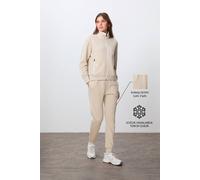 Tommy Life Women's Oversized Zip-collar Sweatshirt & Pants Set in Beige | Size: Small Tommy Life Beige S