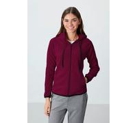 Tommy Life Womens Plush Zip-up Hooded Sweatshirt - Burgundy - Size Small