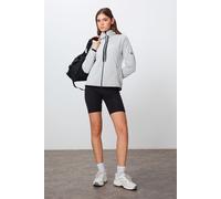 Tommy Life Womens Plush Zip-up Hooded Sweatshirt - Light Grey - Size Medium