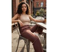 Tommy Life Women's Textured Wide Leg Palazzo Pants with Drawstring Waist in Brown | Size: Large Tommy Life Brown L