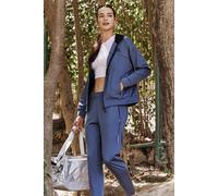 Tommy Life Womens Women’s Hooded Zip Sweatshirt And Pants Set - Sky Blue - Size Large