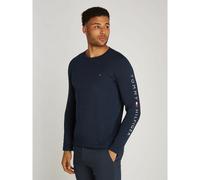 Tommy Logo Cotton T-Shirt with Long Sleeves Navy Blue