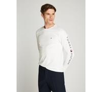 Tommy Logo Cotton T-Shirt with Long Sleeves White