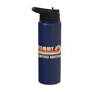 Tommy Retro 70s 80s Sunset Stripe Stainless Steel Insulated Water Bottle