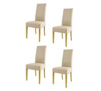 Tommychairs - Set of 4 chairs LUISA suitable for kitchen, dining room and restaurant, structure in wood of beech painted durmast and an upholstered seat covered in artificial leather colour flax