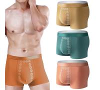 TOMNAD Men's Energetic Massage Magnetic Therapy Underwear Magnetic Therapy Energetic Men Pants (3Pcs-C,XL)