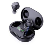 tomoneed Hearing Amplifier - Rechargeable Personal Sound Amplifier, 3.2g Lightweight Fit, Noise Reduction, Clear Sound, 35h Use with 350h Extra Power Charging Case (Black)