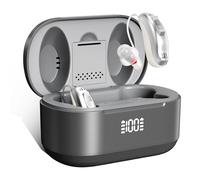 tomoneed Rechargeable Hearing Amplifier, Clear Natural Sound, Adaptive Noise Reduction, Reduced Whistling, Easy Button Control, Magnetic Charging Case, Up to 180H Battery Life