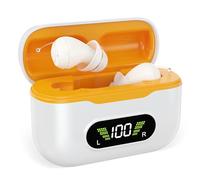 tomoneed Rechargeable Hearing Amplifier, Small In-Ear Design, Clear Everyday Sound, Voice Prompts, 4 Volume Levels, 3 Listening Modes, UV Cleaning Charging Case, Comfortable Fit for Adults