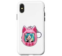 Tomonyachi Cat Girl Y2K Anime Neko Pink Tamagotchi Vapour Case for iPhone X/XS