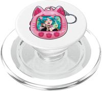 Tomonyachi Cat Girl Y2K Anime Neko Pink Tamagotchi Vapour PopSockets PopGrip for MagSafe