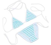 TOMORI Japanese style cute&sexy stripe bikini for cosplay (blue)