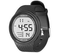 TOMORO Men's Unisex 100M Waterproof Digital Casual Sport Dive Watch with Stopwatch, Countdown, Chronograph, Luminous, Black & White Big Digital Display