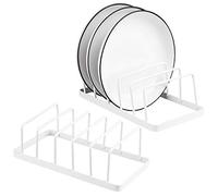 Tomorotec 2-Pack Dish Plate Drying Rack Drainer Dish Plate Storage Drainboard Alloy Steel Kitchen Pot Lid Holder Stand Multifunctional Cabinet Organizer
