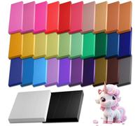 Tomorotec 32-Color Soft Polymer Clay Set Easy Instructions - Non-Sticky, Non-Fading DIY Craft Kit for Kids & Artists - Non-Toxic, Environmentally Friendly Materials (32 Colors, 22.4 oz)