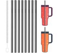 Tomorotec 8-Pack Stainless Steel Straws for 40oz Stanley Tumblers (Black)