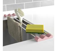 Tomorotec Adjustable Over-The-Sink Kitchen Rack for Dishcloths, Sponges, Bottles and Brushes - Heat-Resistant Stainless Steel with Slim, Expandable Design and Multifunctional Silicone Holder