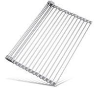 Tomorotec Roll-Up Dish Drying Rack, Over-Sink Drainer, 45 x 40 cm, Grey
