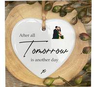 Tomorrow Another Day Gone With The Wind Musical Gift Quote Ceramic Heart Gift Plaque Ornament Christmas Hanging Sign cr161