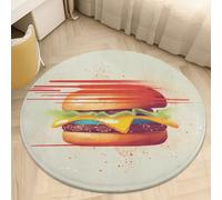 Tomorrow I'll Start Running Area Rug Washable Circle Carpet Non-Slip Round Floor Rug Small Low Pile Waterproof Print Door Mat Pad Decor for Bedroom Living Room Bathroom Kitchen 80 * 80cm