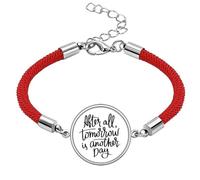 Tomorrow is Another Day Quote Lucky Red String Bracelet Rope Bracelet Handmade