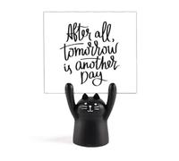 Tomorrow is Another Day Quote Memo Holder Cartoon Black Cat Stand Decoration