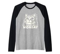 Tomorrow is Monday Funny Lazy Cat Tee Men, Women, Youth Raglan Baseball Tee