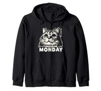 Tomorrow Is Monday Funny Lazy Cat Tee Men, Women, Youth Zip Hoodie