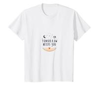 Tomorrow Needs You Inspiring Mental Health Support T-Shirt, Kids, White, 12 Years