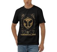 Tomorrowland Electronic Dance Festival Men Cotton Sport Vintage T Shirt Tshirts for Men Black XL