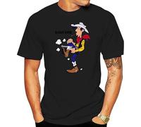TOMORROWS Men's Lucky Luke Dalton Jolly Jumper Daisy Town Fumetto T-Shirts Black S