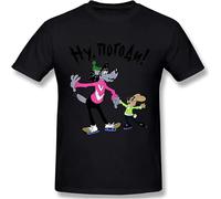 TOMORROWS Men's Nu Pogodi T Shirt Man T Shirt Woman Black XL