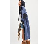 Tomorrows Sweatshirt Cardigan at Free People in Steel Blue Combo, Size: Medium - female