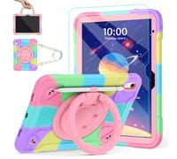 TOMORRY Case for iPad (A16) 11th Generation 11 Inch 2025/10th Generation 10.9 Inch 2022 with Screen Protector 360° Rotating Stand Shoulder Strap Pencil Holder Shockproof iPad Case 10th Gen,Colourful