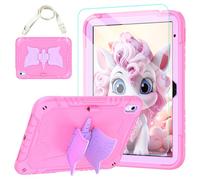 TOMORRY for iPad (A16) 11th Generation 11 Inch 2025/iPad 10th Generation Case 10.9 Inch 2022 with Tempered Glass Screen Protector,Unicorn Stand,Shoulder Strap,for iPad 10 Case Kids Girls (Pink)