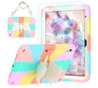 TOMORRY for iPad (A16) 11th Generation 11 Inch 2025/iPad 10th Generation Case 10.9 Inch 2022 with Tempered Glass Screen Protector,Unicorn Stand,Shoulder Strap,for iPad 10 Case Kids (Colourful Rose)