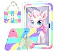TOMORRY for iPad (A16) 11th Generation 11 Inch 2025/iPad 10th Generation Case 10.9 Inch 2022 with Tempered Glass Screen Protector,Unicorn Stand,Shoulder Strap,for iPad 10 Case Kids Girls (Colourful)