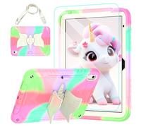TOMORRY for iPad (A16) 11th Generation 11 Inch 2025/iPad 10th Generation Case 10.9 Inch 2022 with Tempered Glass Screen Protector,Unicorn Stand,Shoulder Strap,for iPad 10 Case Kids (Colourful Pink)
