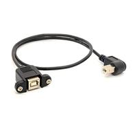 Tomost Printer Extension Cable USB 2.0 B Adapter Male to Female Connections 90 Degree Socket Right Angled Scanner Cord with Screw Panel Mount 0.5m