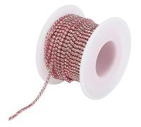 Tomotato 10 Yard 2MM Crystal Rhinestone Close Chain, Crystal Diamond Trim Claw Chain Supplies for Crafts Sewing DIY Jewelry Wedding Decoration(Pink)