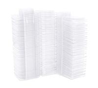 Tomotato 100PCS Wax Melt Molds, Calmshell PET Transparent Hanging Hole Containers for DIY Candles Chocolate Making Wax Melts Soap (Quadrate 2.3in)