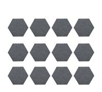 Tomotato 12Pcs Sound Absorption Board Hex Adhesive Acoustic Panels, Polyester Fiber Wall Soundproof Enclosure Wedges for Recording Studio Office Home Theater (Dark Gray)
