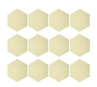Tomotato 12Pcs Sound Absorption Board Hex Adhesive Acoustic Panels, Polyester Fiber Wall Soundproof Enclosure Wedges for Recording Studio Office Home Theater (Light Yellow)