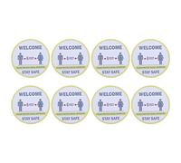 Tomotato 2 Sets Keep Distance Wall Sticker, Warning Wall Sticker for Shopping Mall Public Area Window Floor, Removable PVC Sticker for Supermarket Restaurant Office Bank