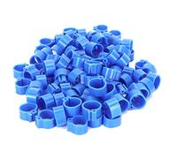 Tomotato 200Pcs 10mm Bird Leg Rings, Plastic Clip-on Poultry Foot Identification Tags for Chickens Parrots Pigeons, Reusable Durable Leg Bands with Easy Application and Removal (Blue)