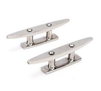 Tomotato 2PCS Boat Cleat 316 Stainless Steel Marine Dock Rope Cleat | Highly Polished Mirror Like Finish Complements The Aesthetic Of Boats Watercraft Yachts Adding Sophistication To Marine Decor