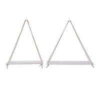 Tomotato 2Pcs Hanging Floating Shelves, Wood Wall Hanging Shelves, Boho Decor Swing Rope Floating Shelf Display Storage Organizer Rack for Living Room Bedroom Bathroom Kitchen(Original Wood)