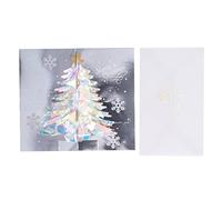 Tomotato 3D Christmas Glittering Tree Greeting Card, Song Crystal Christmas Tree Gift Card Includes Envelop 3D Pop Up Musical Folding Cards for Xmas Holiday Kids Loved(Built-in Battery)