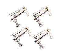 Tomotato 4Pack Violin Fine Tuners Durable Alloy String Fine Adjuster Tuners Musical Instrument Accessory for 4/4-3/4 Violin Metal String Adjuster Nickel Plated(Silver)