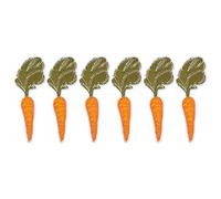 Tomotato 6pcs Carrot Pattern Embroidered Patches, Iron On Sew On Cotton Fabric Repair Patches for Clothing Jackets Hats Backpacks DIY Craft 10x3.5cm